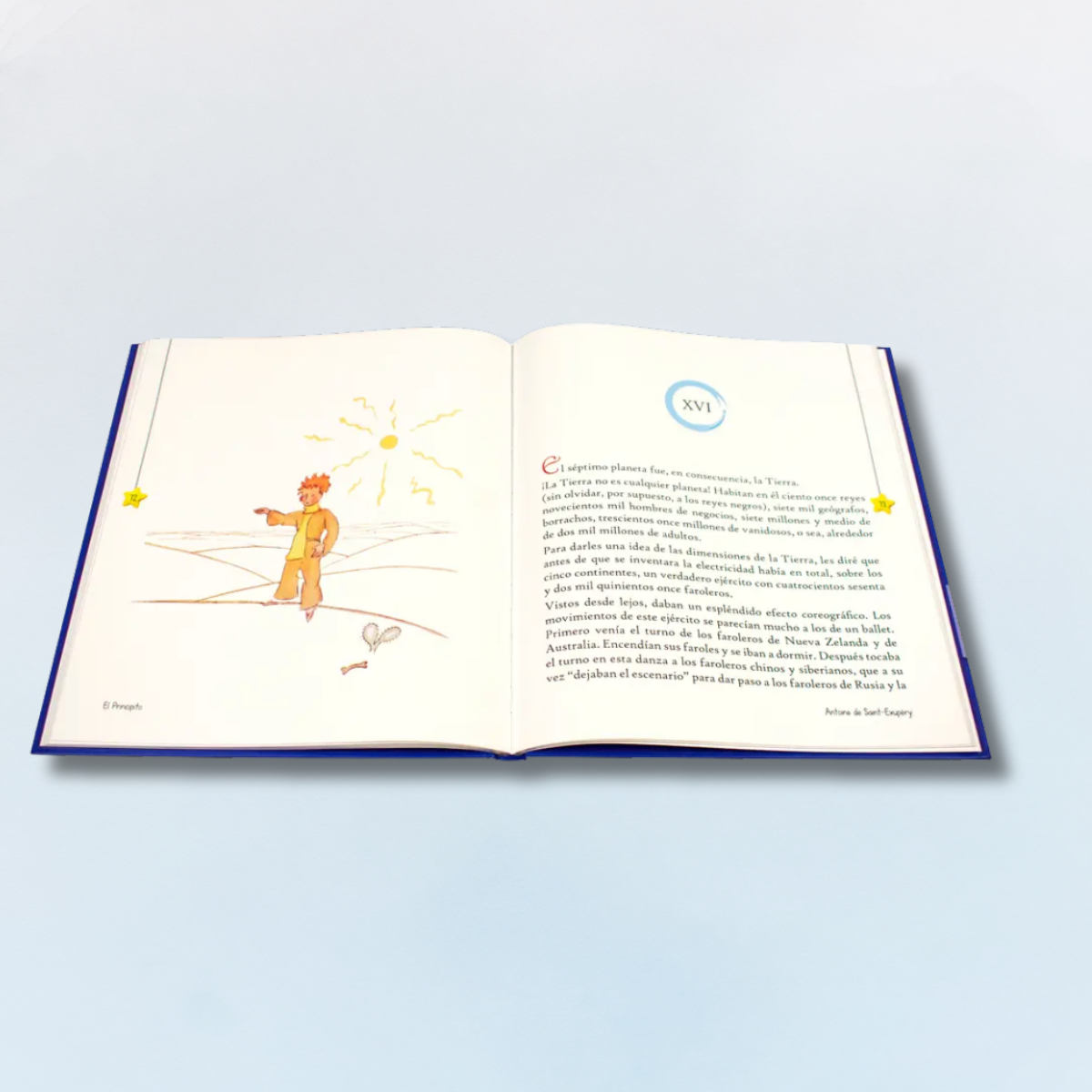 P&aacute;gina interior ilustrada de El Principito